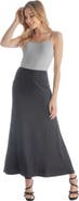 24seven Comfort Apparel Petite Elastic Waist Maxi Skirt