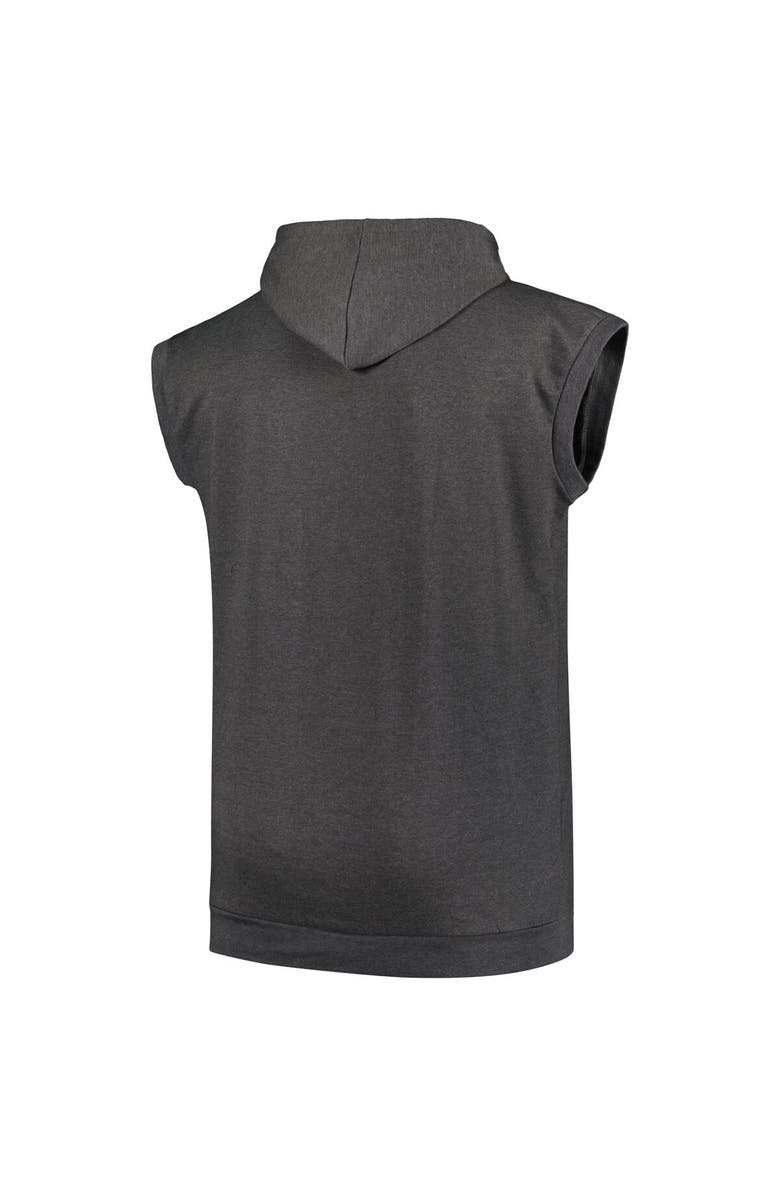 PROFILE Men's Profile Heather Charcoal Seattle Mariners Big & Tall Muscle Sleeveless Pullover Hoodie, Alternate, color, Heather Charcoal