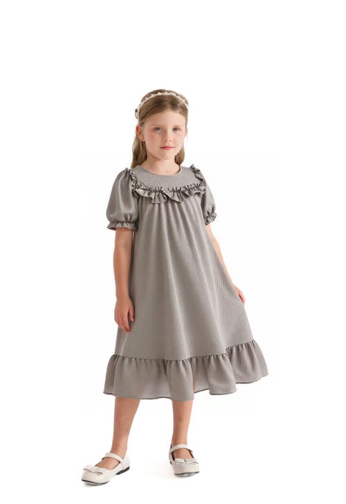 Sweet Cactus Ruffle Berlin Dress In Gold