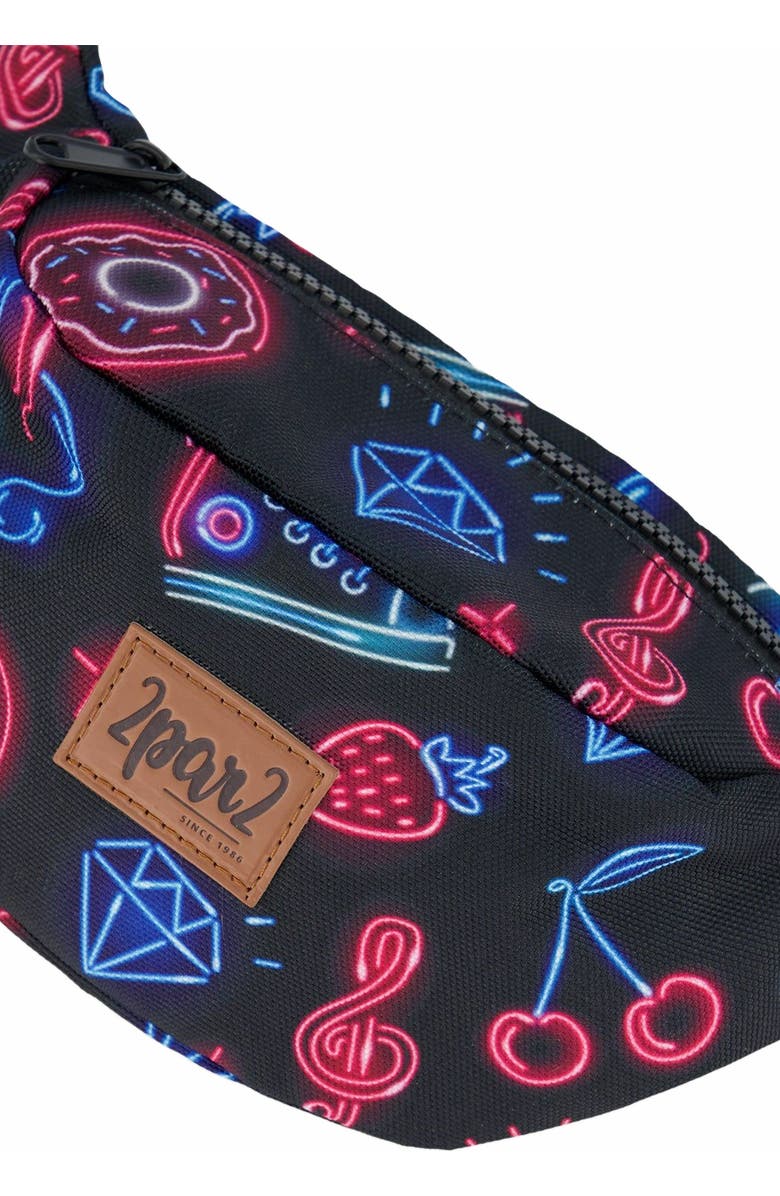 Deux par Deux Girl's Printed Fanny Pack Black And Blue And Pink Items, Alternate, color, Black And Blue And Pink Items
