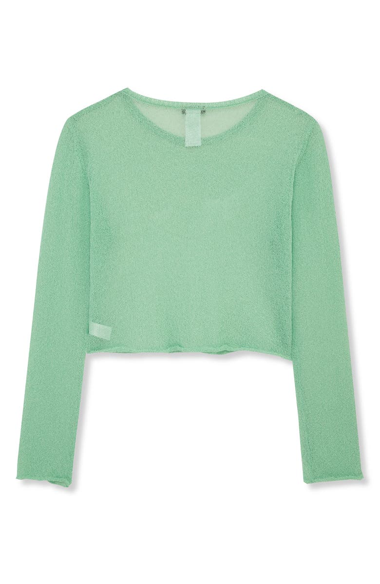 Truce Kids' Relaxed Fit Sheer Sweater, Alternate, color, Light Green
