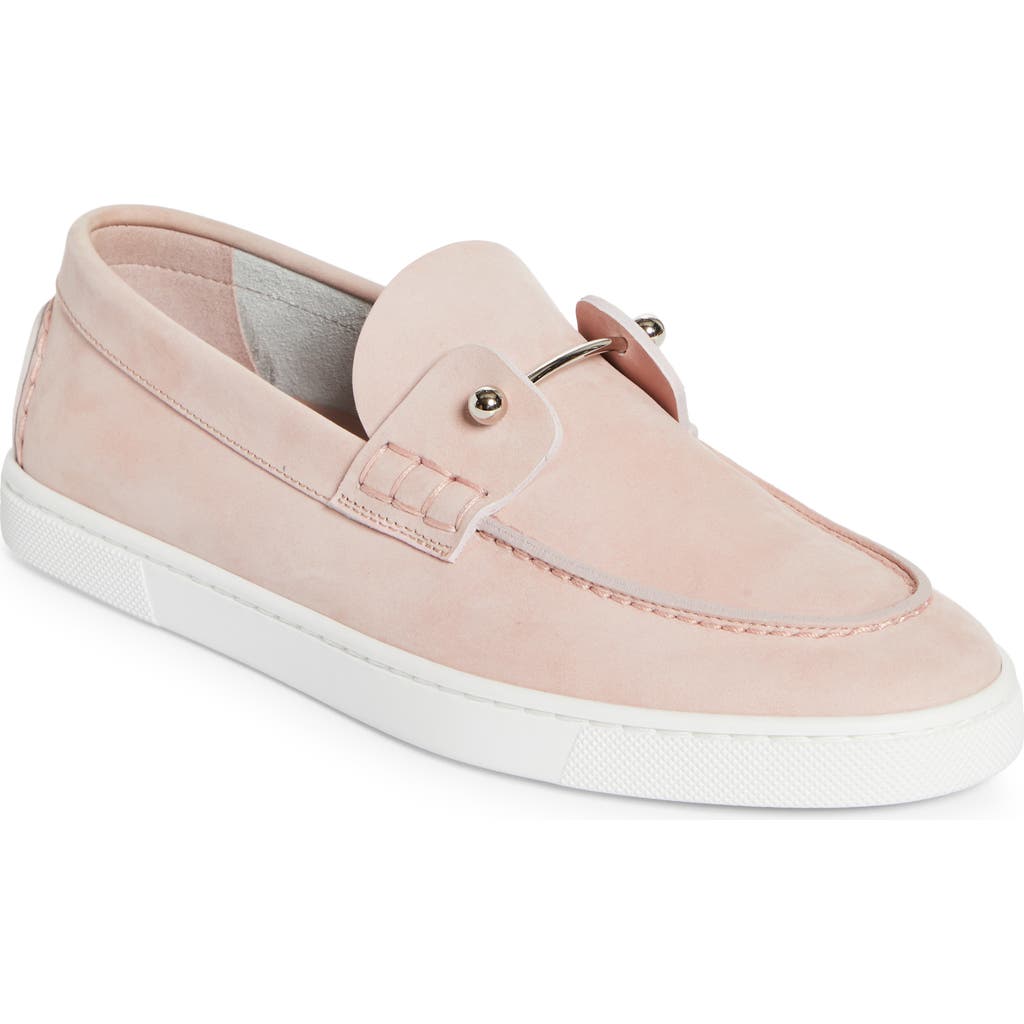 Christian Louboutin Chambeliboat Leather Boat Shoe In Pink