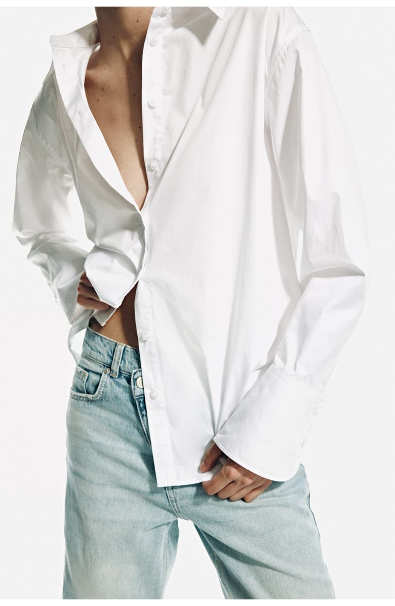 H&M Cotton poplin shirt, Alternate, color, White