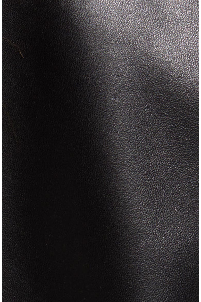 Leather Bomber Jacket, Alternate, color, BLACK