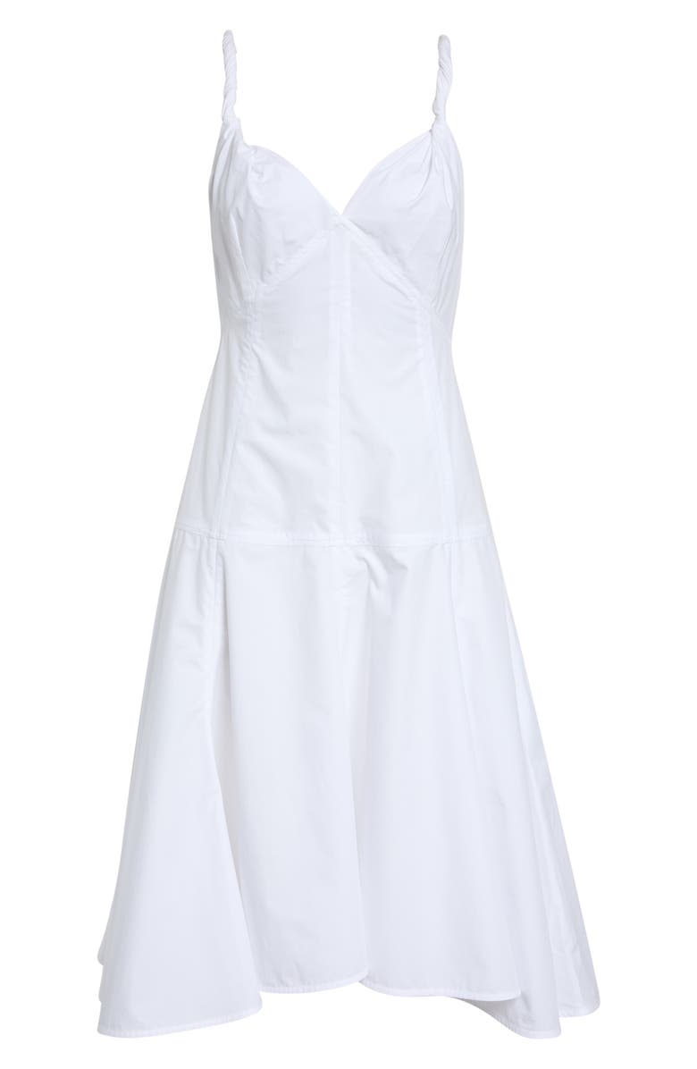 Proenza Schouler Leo Classic Cotton Shirting Midi Dress, Main, color, Optic White