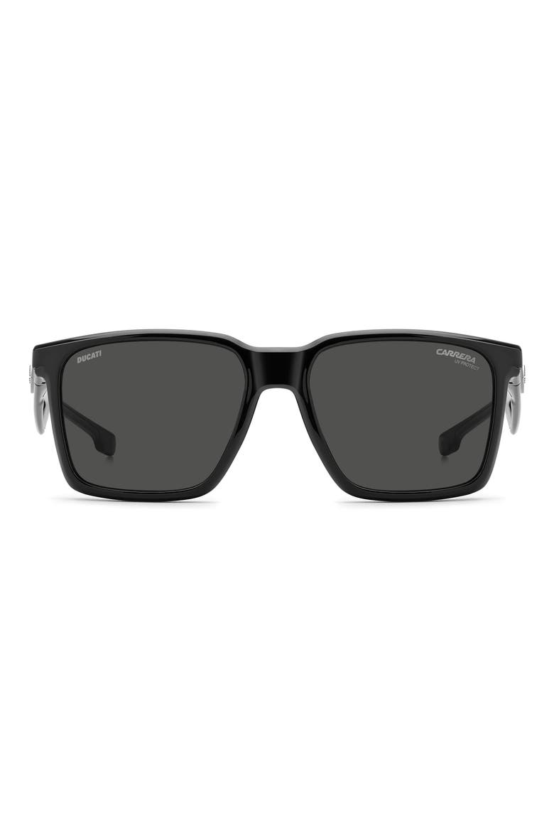 x Ducati 56mm Rectangular Sunglasses, Main, color, BLACK/ GREY
