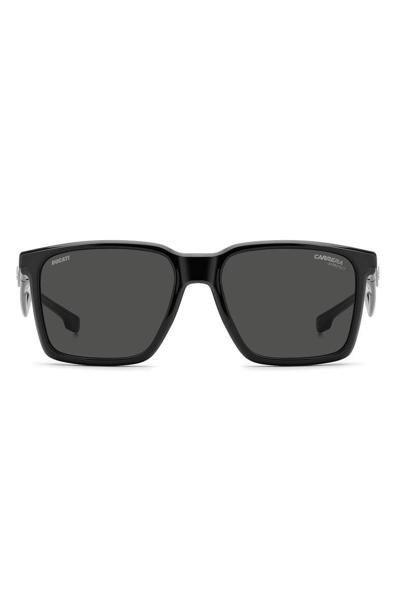 Carrera Eyewear x Ducati 56mm Rectangular Sunglasses, Main, color, Black/ Grey