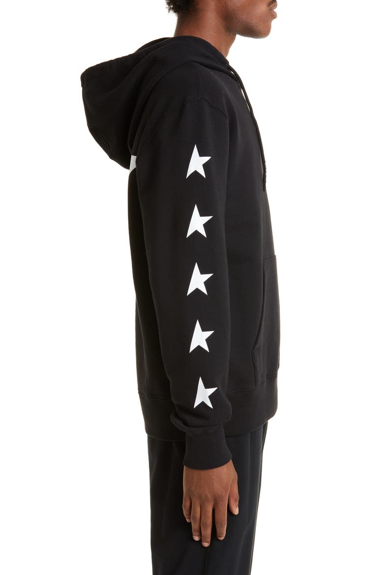Men's Star Cotton Graphic Hoodie, Alternate, color, BLACK/ WHITE