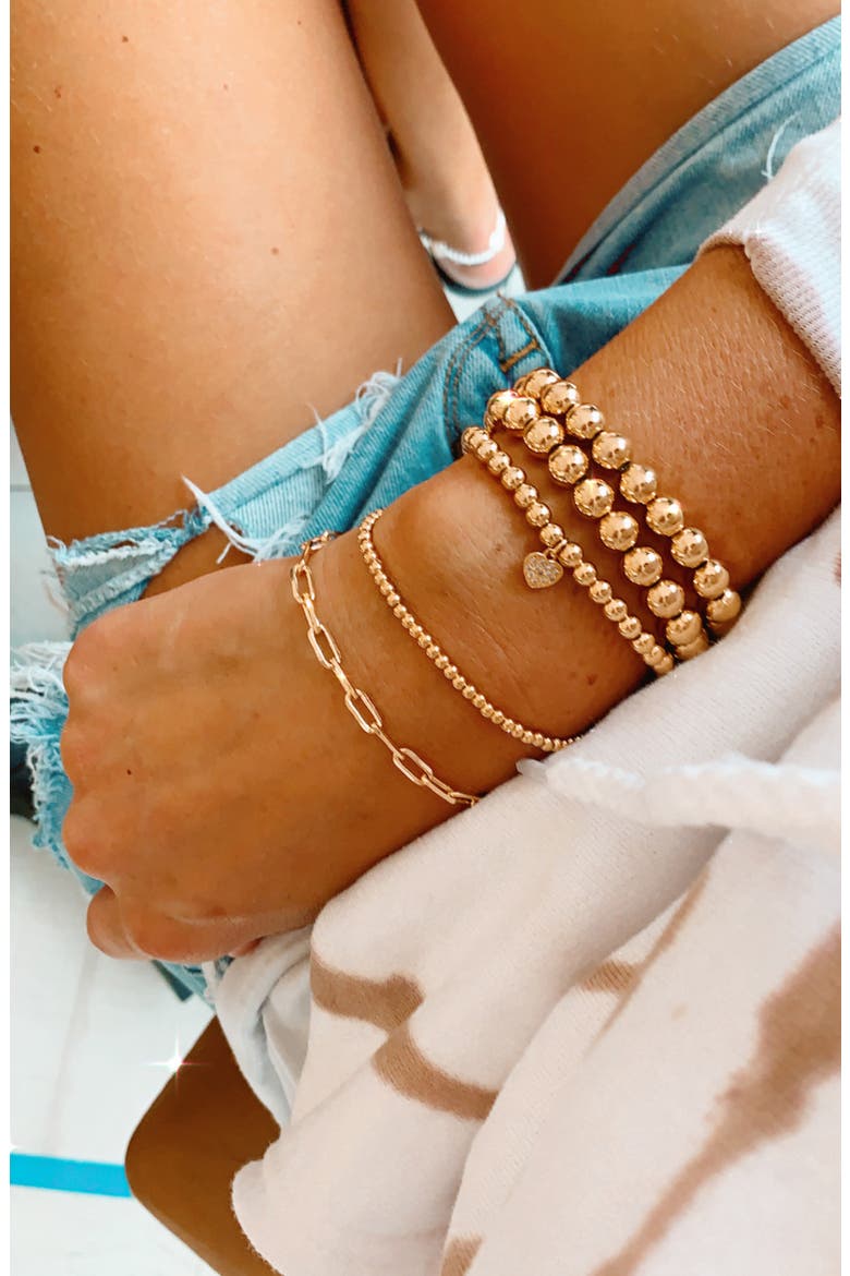 Paper Clip Chain Bracelet, Alternate, color, GOLD