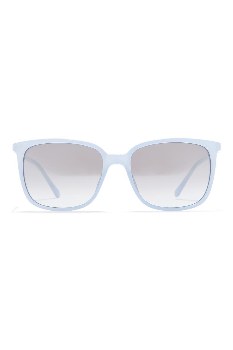55mm Rectangle Sunglasses, Main, color, BLUE / SLVER MR SH AZU