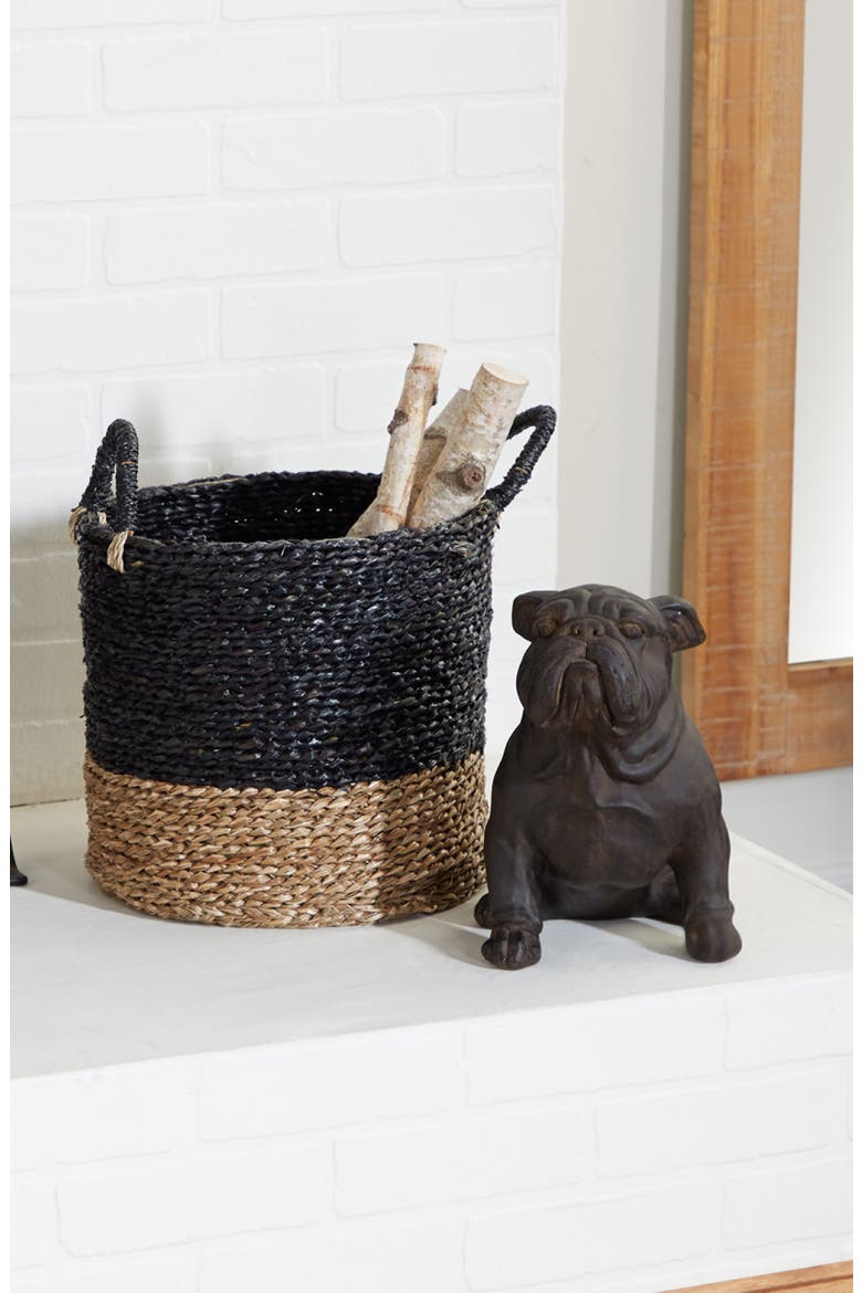 Brown Polystone Bull Dog Sculpture, Alternate, color, BROWN