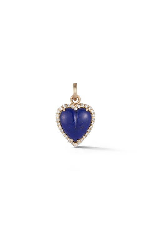 Alana Heart Charm with Lapis and Diamond