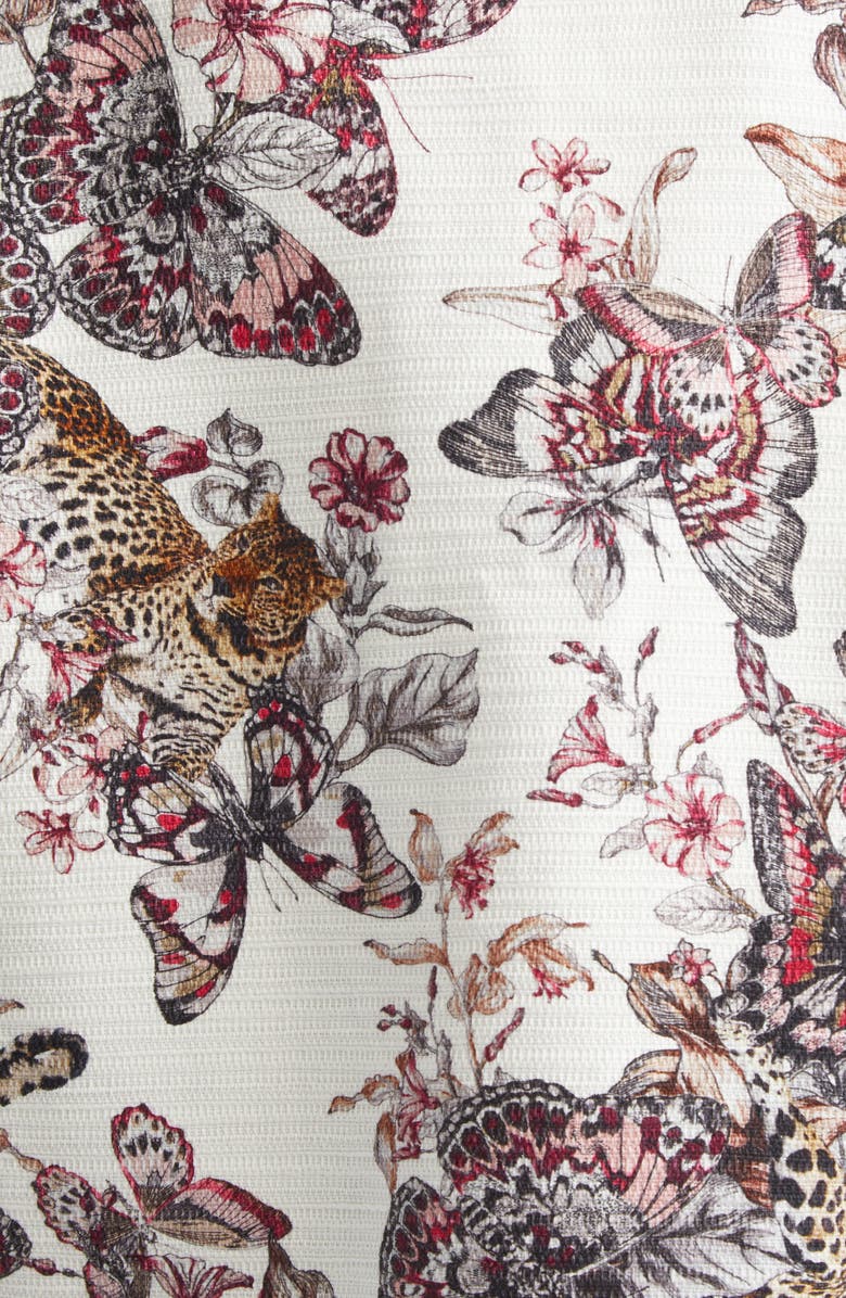 L'AGENCE Nyx Print Crop Jacket, Alternate, color, White Multi Large Butterfly