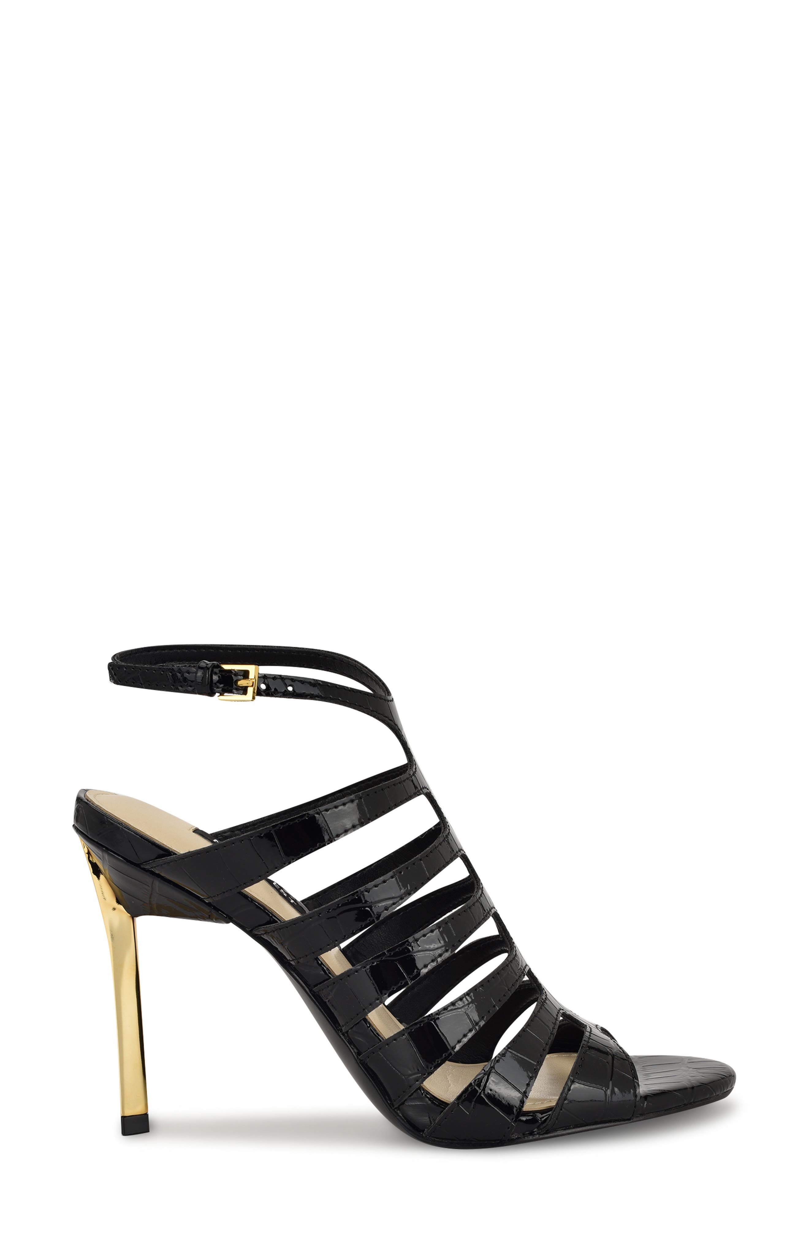 Nine West Saleen Strappy Sandal, Alternate, color, Black