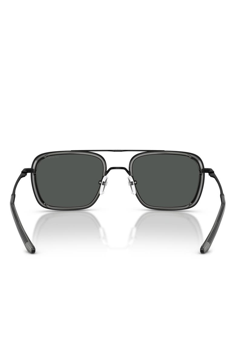 Emporio Armani 54mm Square Sunglasses, Alternate, color, Matte Black / Smoke