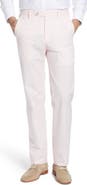 Berle Flat Front Stripe Cotton Seersucker Pants