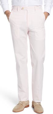 Berle Flat Front Stripe Cotton Seersucker Pants