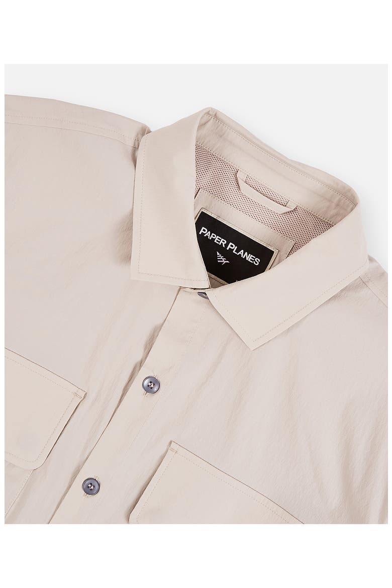Utility Short Sleeve Button-Up Shirt, Alternate, color, SAND