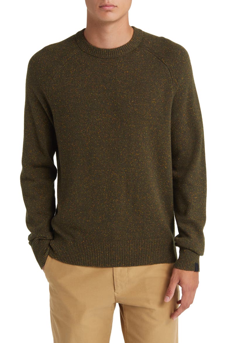 Donegal Wool Blend Sweater, Main, color, ARMY GREEN MULTI
