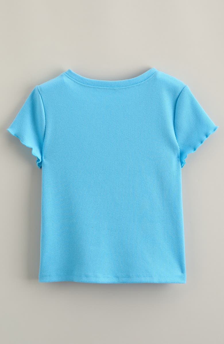Tucker + Tate Kids' Lettuce Trim Cotton Blend Rib Graphic T-Shirt, Alternate, color, Blue Splash Cherries
