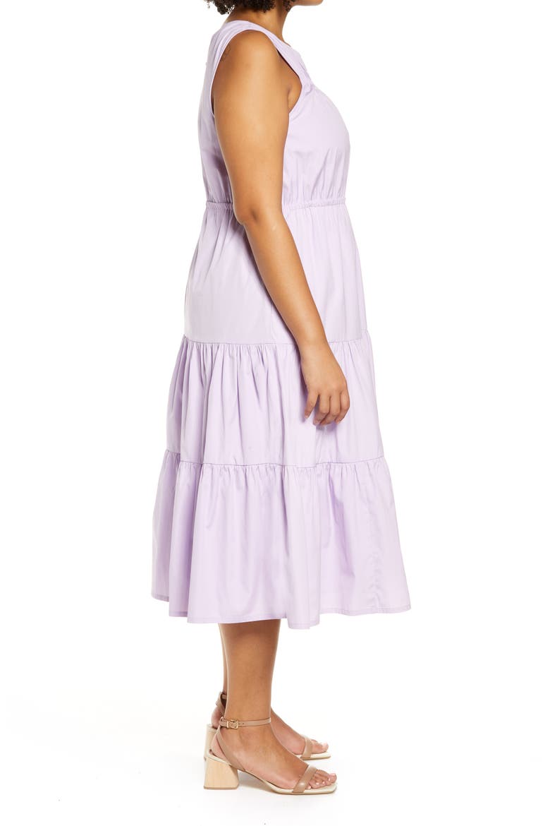 Tiered Poplin Dress, Alternate, color, PURPLE BLOOM