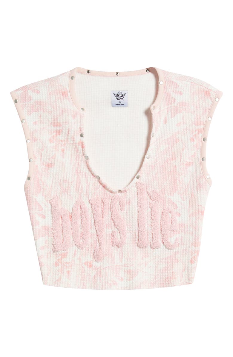 BOYS LIE Manhunt Rebel Waffle Stitch Crop Tank, Alternate, color, Pink
