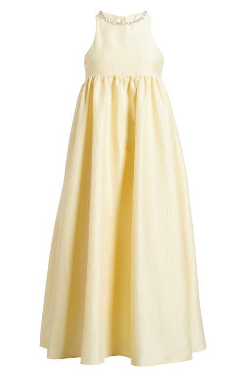 Sister Jane Darya Jewel Neck Sleeveless Midi Dress In Yellow