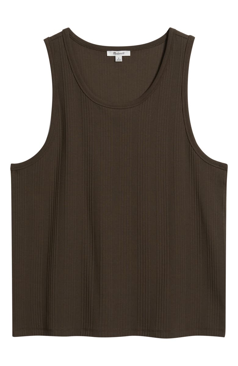 Madewell Textured Rib Tank, Alternate, color, Chocolate