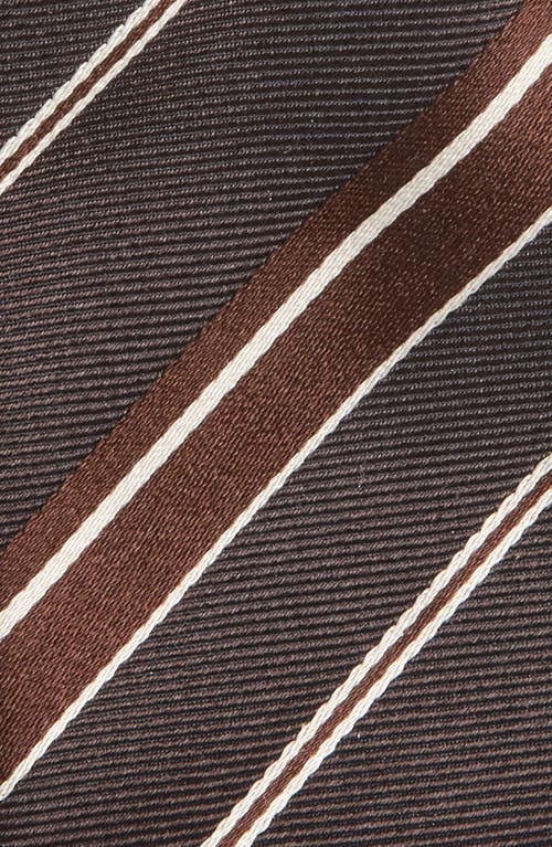 Tom Ford Stripe Jacquard Silk Tie In Brown