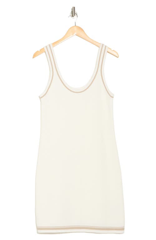 Dkny Sport Women's Court Striped-hem Sweater Tank Dress In Ivory/pebble