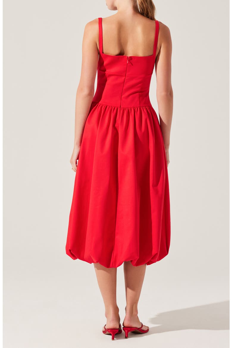 Jevi Sleeveless Bubble Midi Dress, Alternate, color, RED