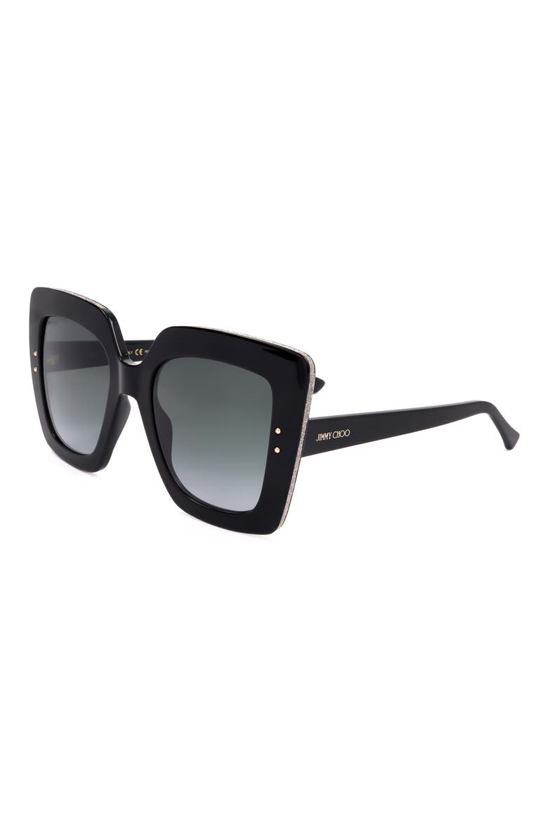 53mm Square Sunglasses, Alternate, color, BLACK