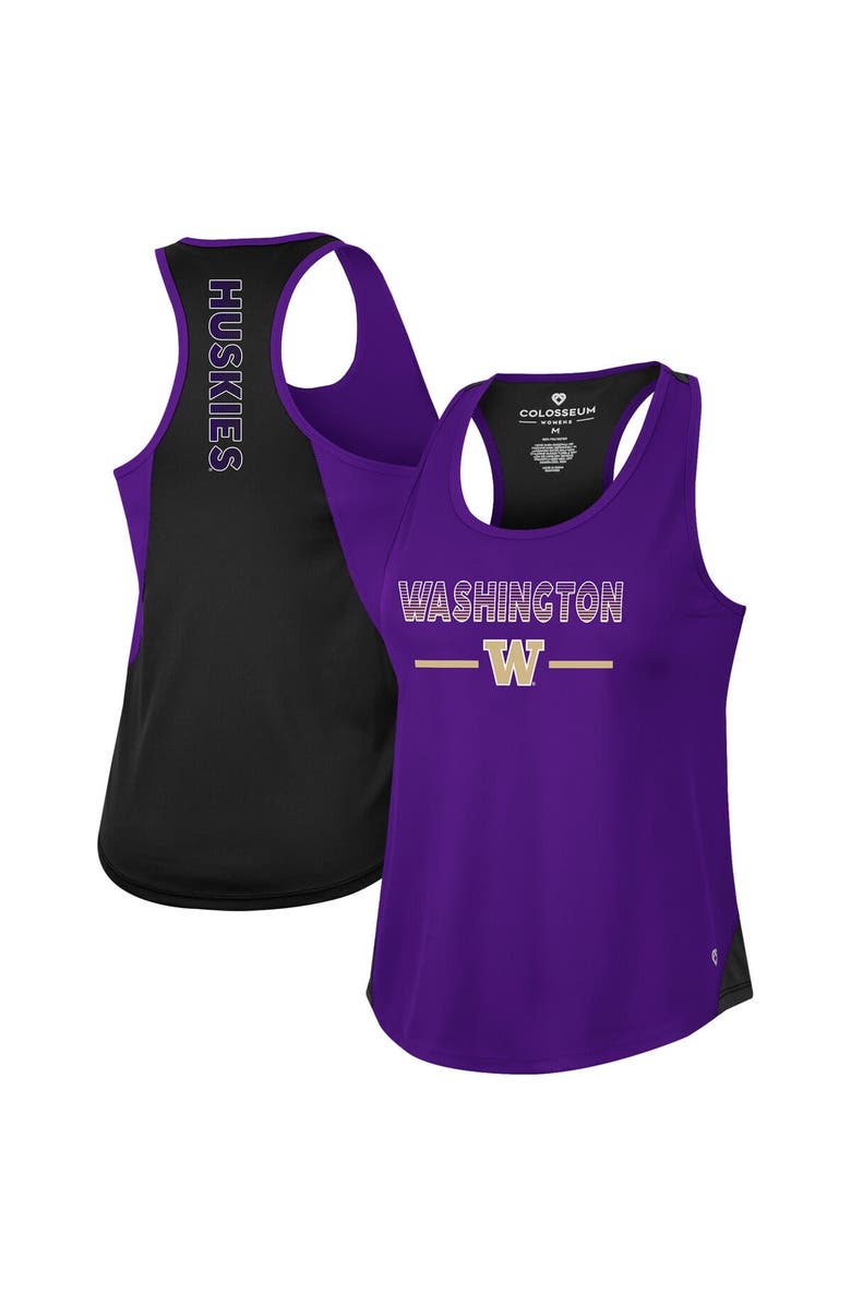 COLOSSEUM Women's Colosseum Purple Washington Huskies Sachs 2-Hit Scoop Neck Racerback Tank Top, Main, color,