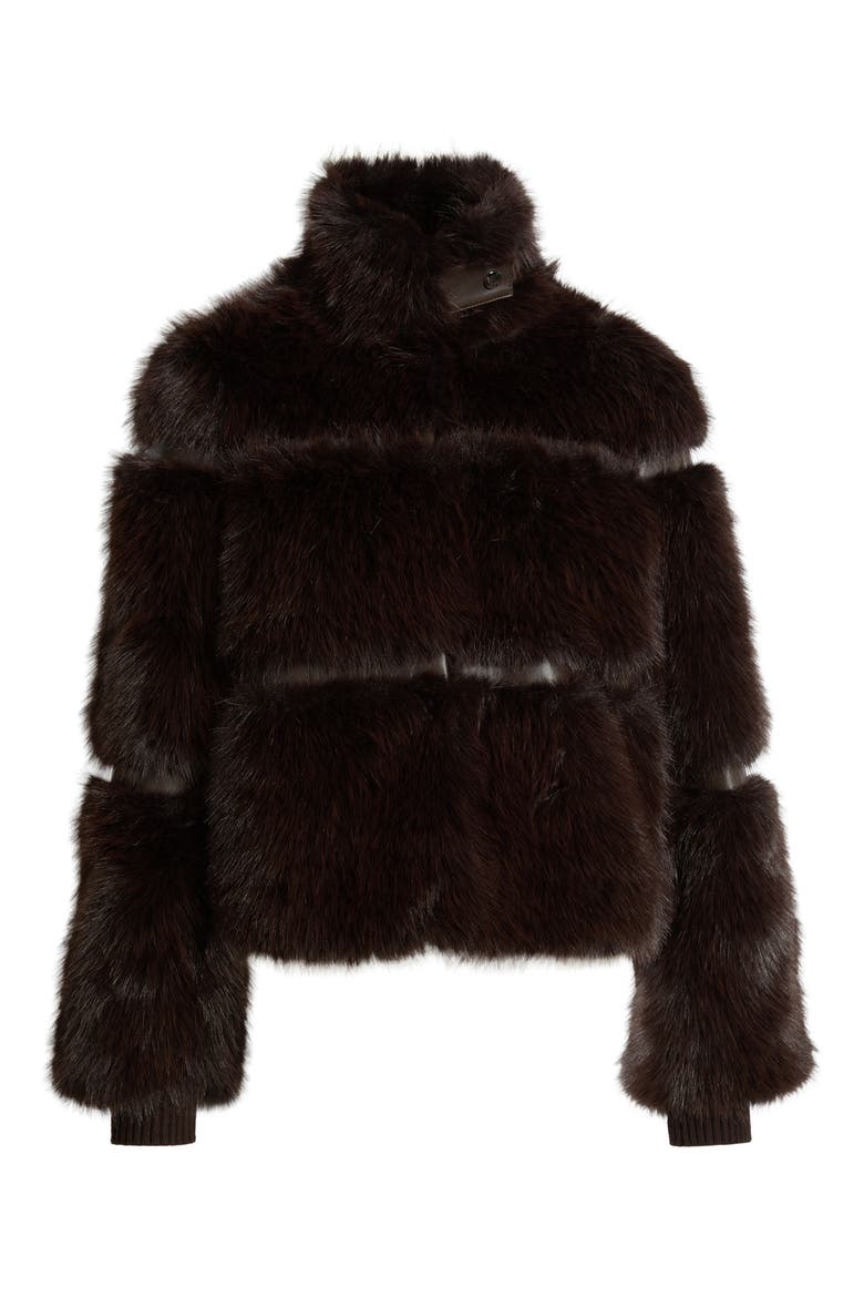 The Yael Faux Fur Coat, Alternate, color, CHOCOLATE