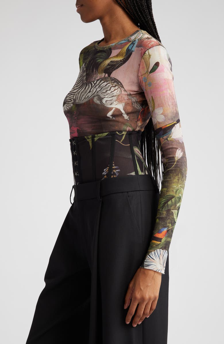 MONSE Mixed Print Mesh Top, Alternate, color, 