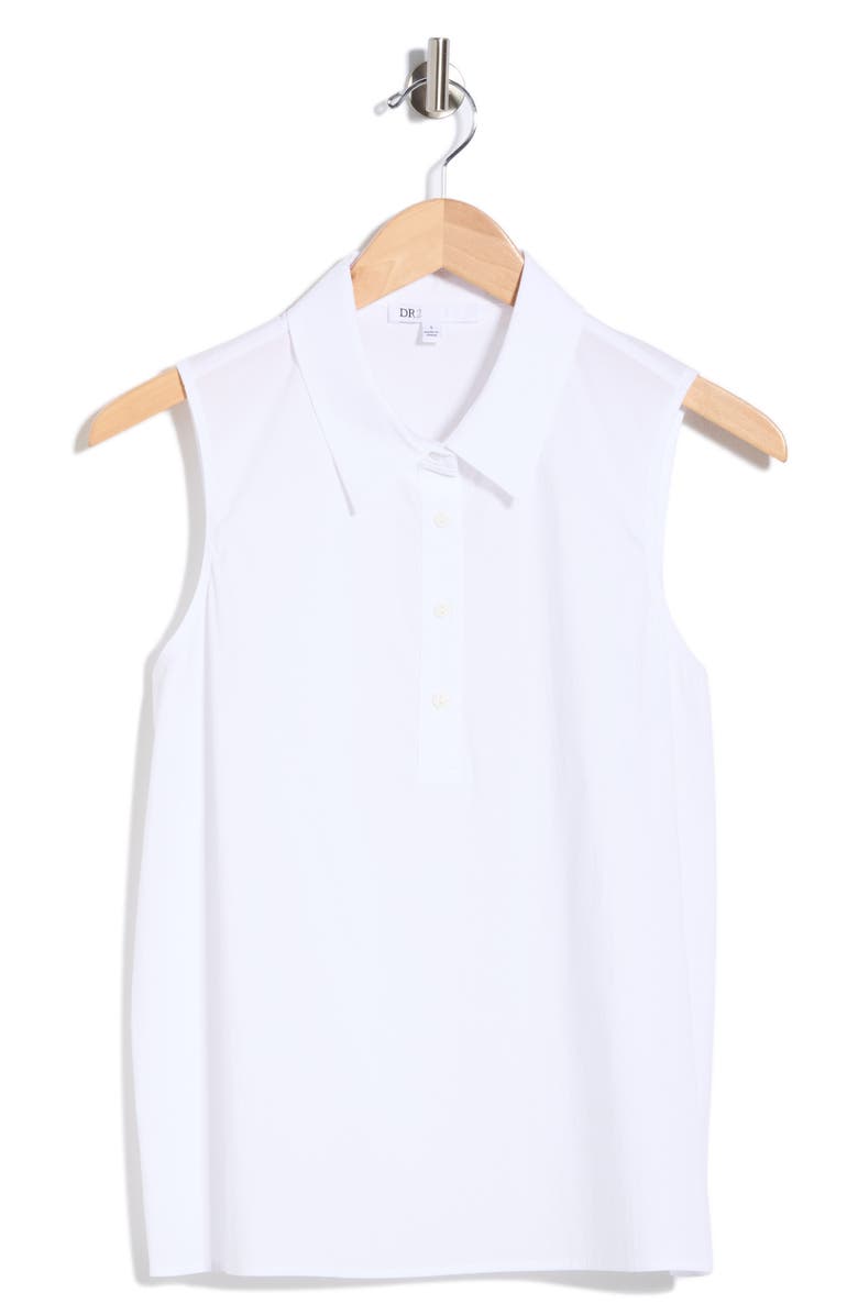 DR2 by Daniel Rainn Sleeveless Poplin Polo, Main, color, New White