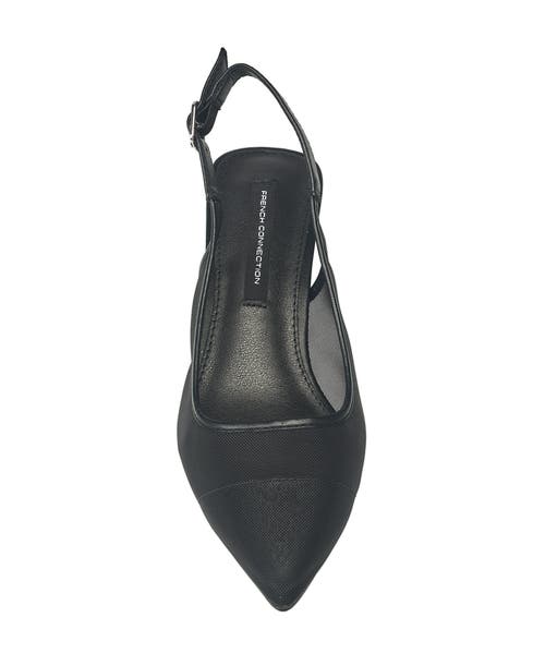 French Connection Women's Elea Mesh And Stone Slingback In Black