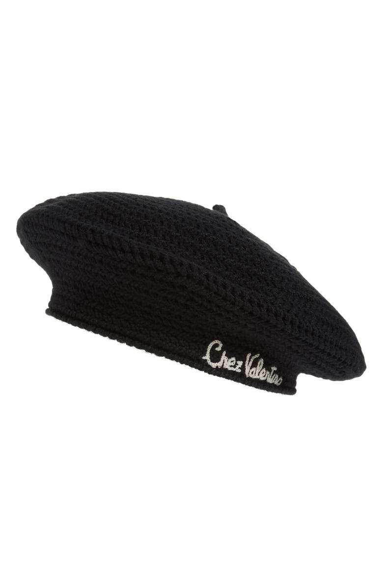 Valentino Garavani Chez Valentino Virgin Wool Beret, Main, color,