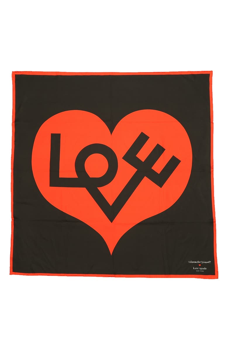Kate Spade New York x alexander girard love silk scarf, Alternate, color, 