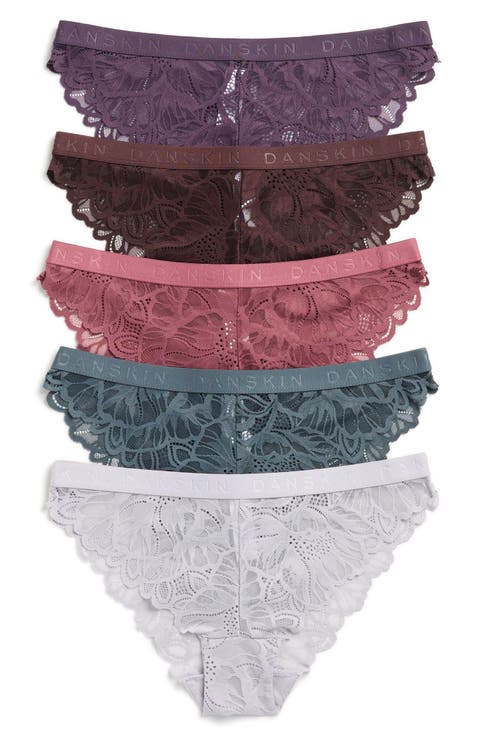 5-Pack Lace Cheeky Bikinis