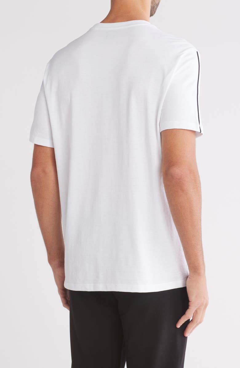 Calvin Klein Logo Piped Sleeve Cotton Graphic T-Shirt, Alternate, color, Brilliant White