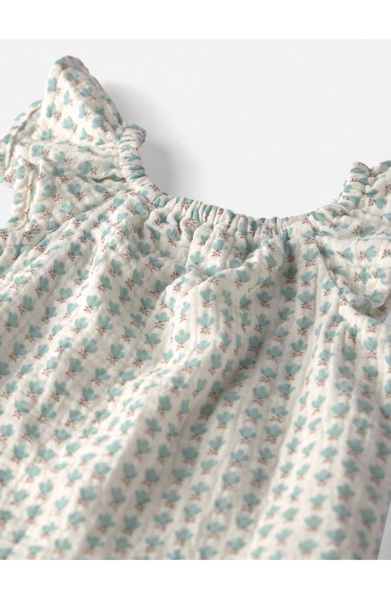 Little Planet Print Organic Cotton Gauze Top & Shorts Set, Alternate, color, Blue Geo