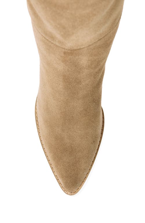 Steve Madden Bixby Pointed Toe Knee High Boot In Taupe Suede