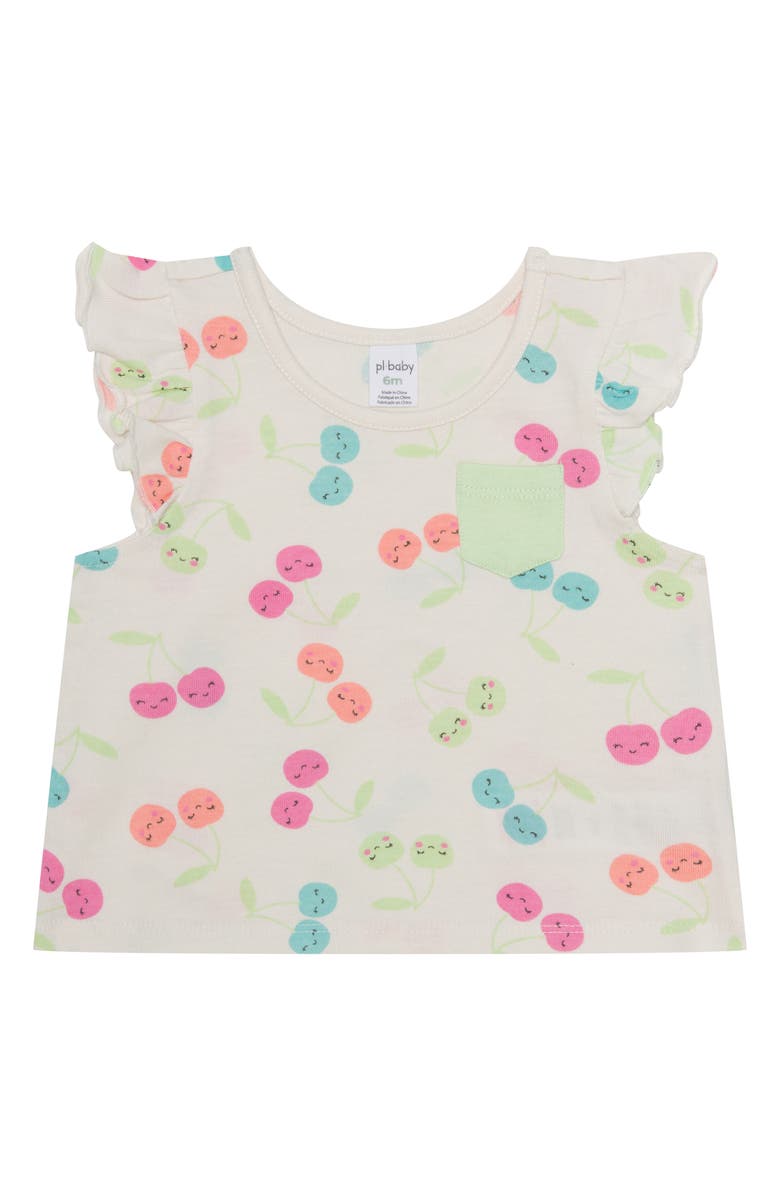 PL Baby by Petit Lem 3-Piece Flutter Sleeve Top, Shorts & Headband Set, Alternate, color, 