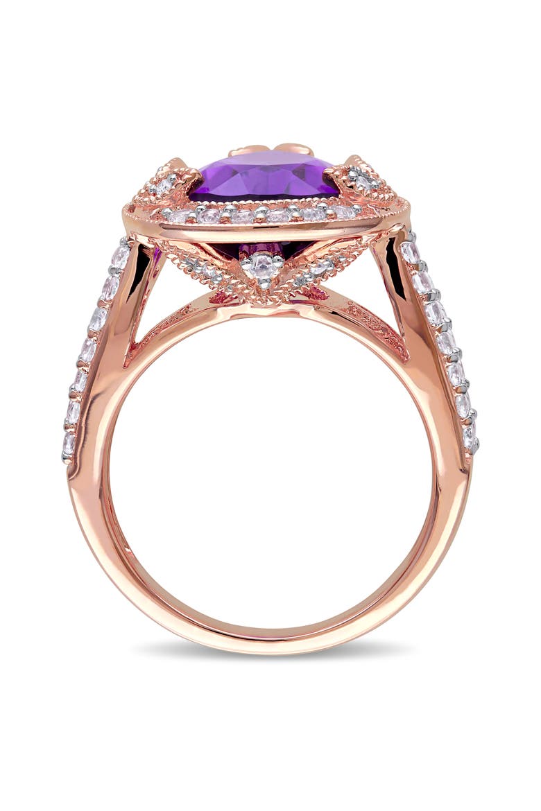 Amethyst, White Topaz & Diamond Shank Ring, Alternate, color, Amethyst