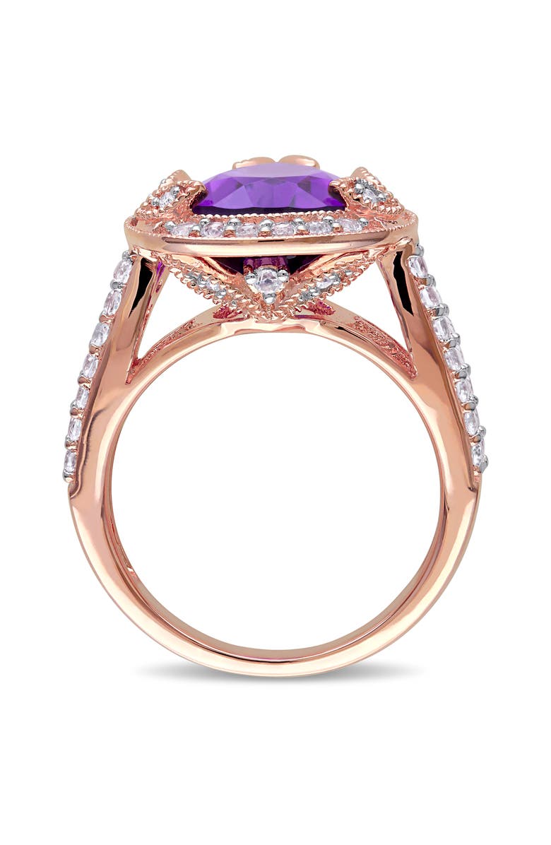 Julianna B. Amethyst, White Topaz & Diamond Shank Ring, Alternate, color, Amethyst