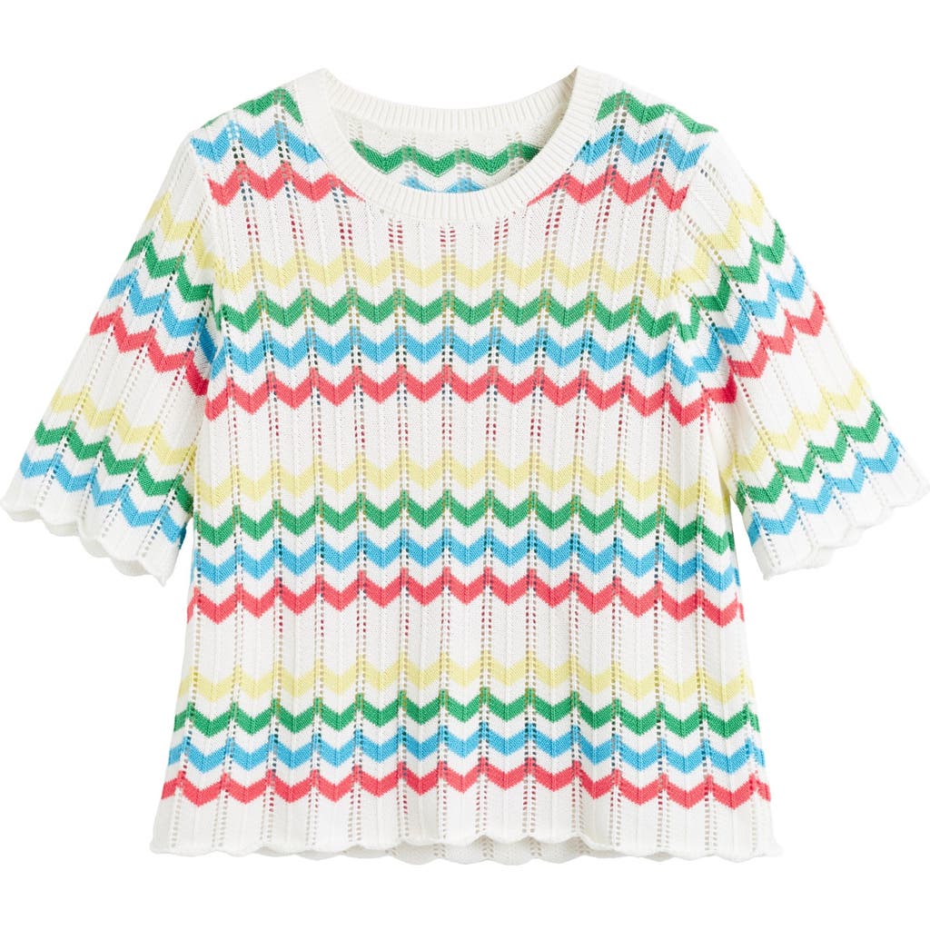 Chinti & Parker Cotton Chevron Stitch T-Shirt in Cream  product