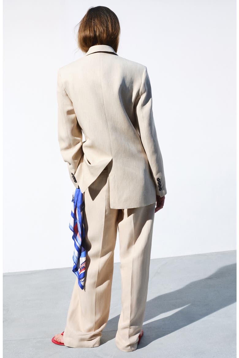 Straight Fit Pleat Front Pants, Alternate, color, SAND