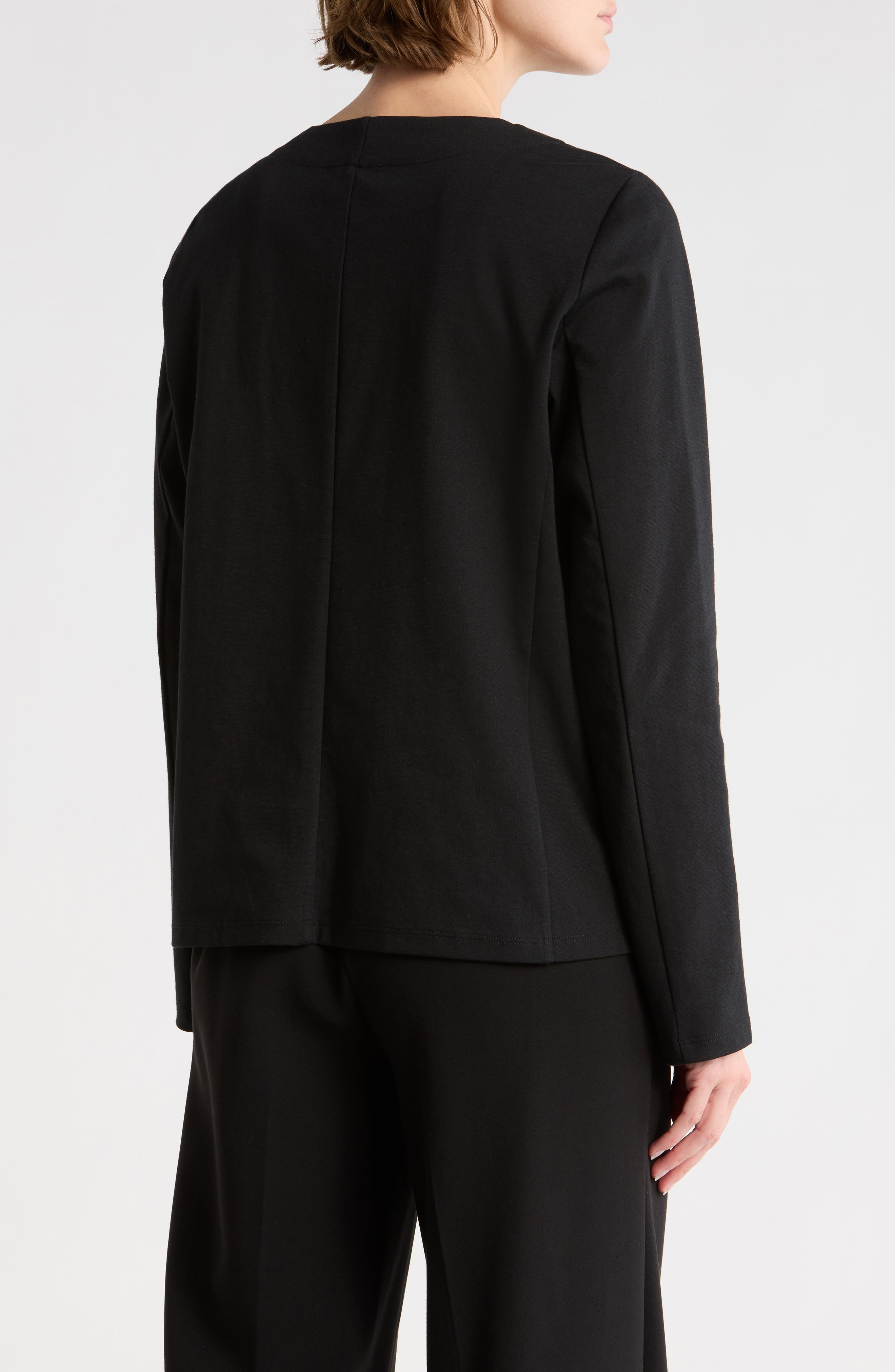 Cotton Blend Ponte Full Zip Jacket - image 2