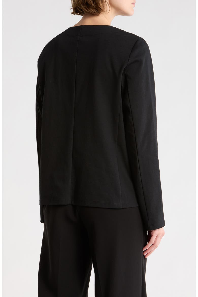 Cotton Blend Ponte Full Zip Jacket, Alternate, color, BLACK